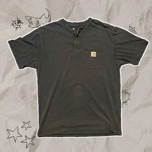 Carhartt Original Fit Black Buttoned Tee - Size M